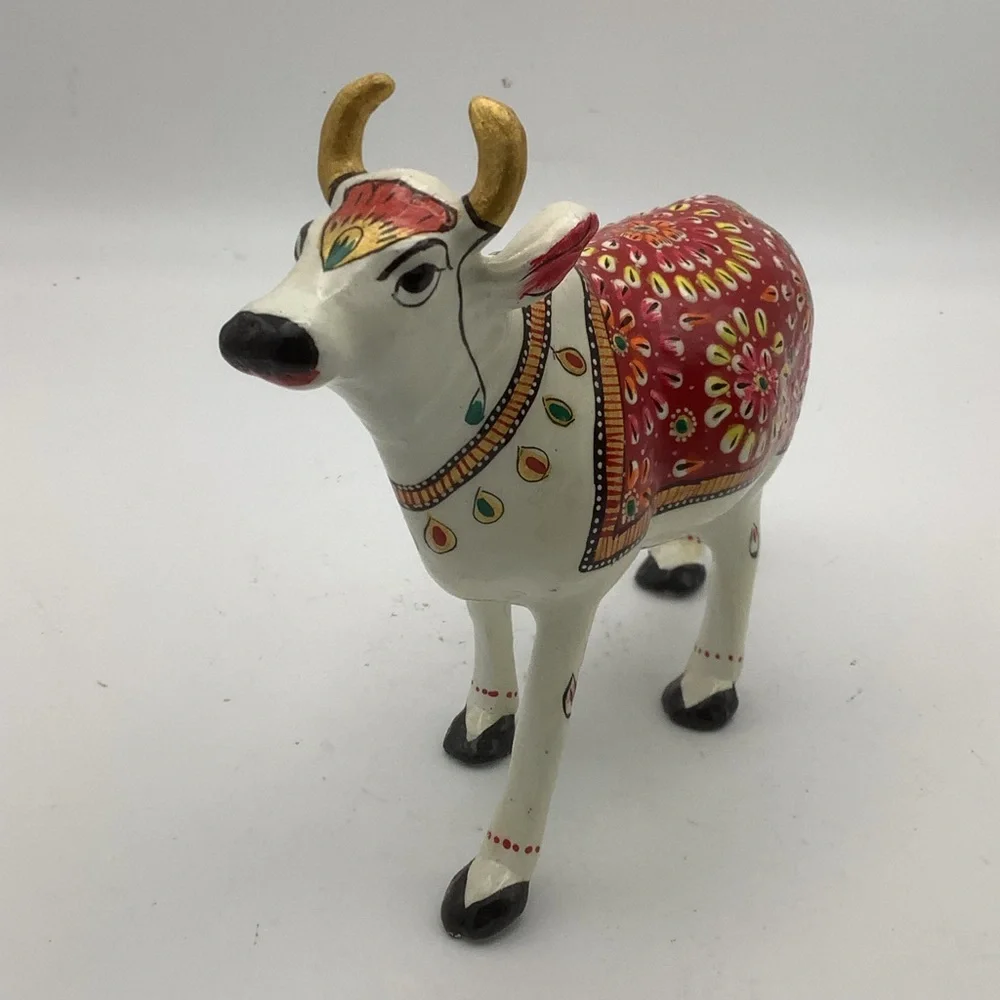 Handcrafted Decorative Meenakari Cow Figurine